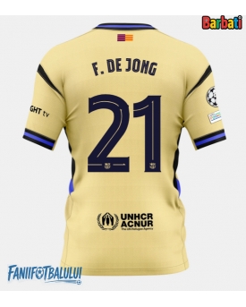 Barcelona Frenkie de Jong #21 Tricou Fotbal Replică 2025-26 Barbati Deplasare
